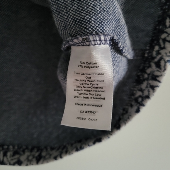 Talbots Boho Floral Pattern Blouse Blue Top S - Picture 6 of 6